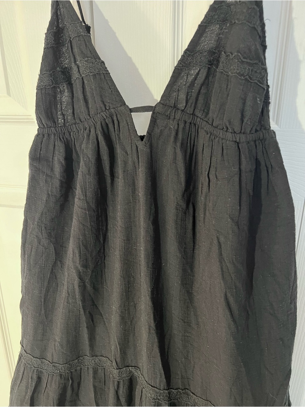 ZARA Gauzy Cotton Maxi Dress w Spaghetti Straps. Black. XS NWT - Picture 12 of 14
